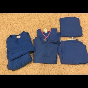 Set of royal blue scrubs